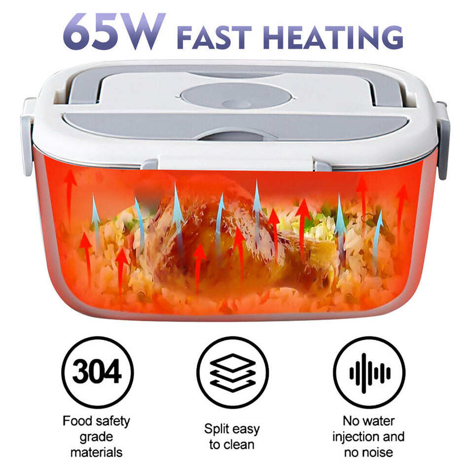 1.5L Portable Electric Heated Car Plug Heating Lunch Box Bento Fast Heating Food Warmer with Food Grade Stainless Steel Container
