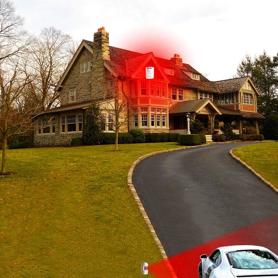 Wireless Infrared Motion Detector Sensor Alarm System Mini Motion Sensor Driveway Alert For Home, Garage, Outdoor Security