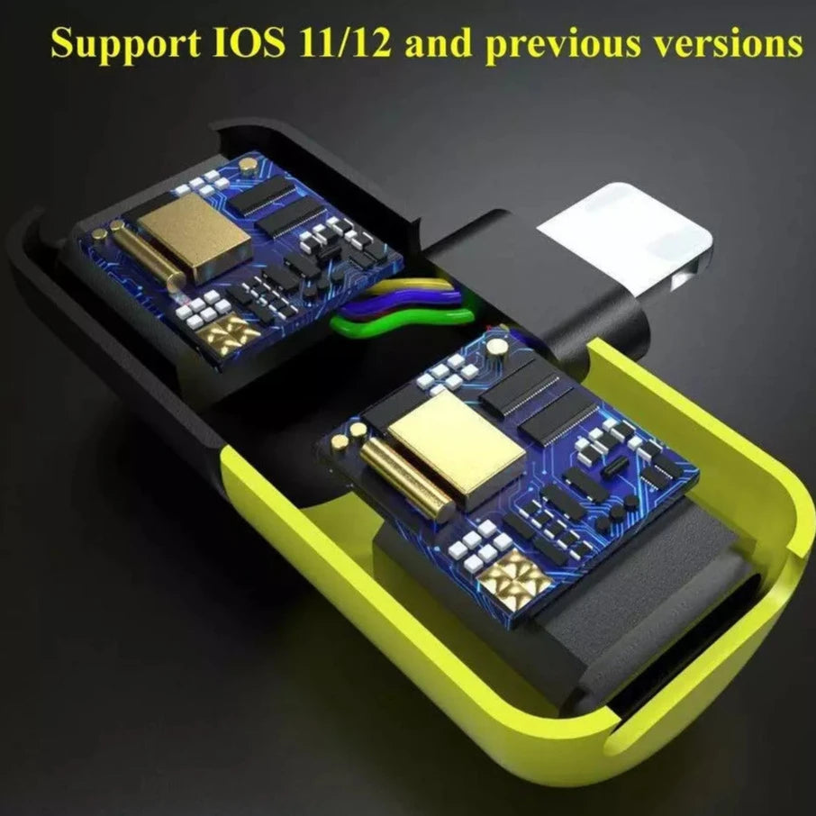 2 in 1 Mini Pill Lightning Audio Music Cable Adapter Headphone Audio Charger Splitter