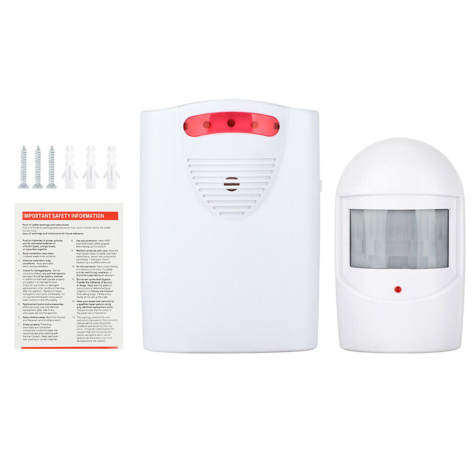 Wireless Infrared Motion Detector Sensor Alarm System Mini Motion Sensor Driveway Alert For Home, Garage, Outdoor Security