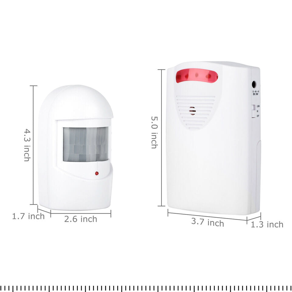 Wireless Infrared Motion Detector Sensor Alarm System Mini Motion Sensor Driveway Alert For Home, Garage, Outdoor Security