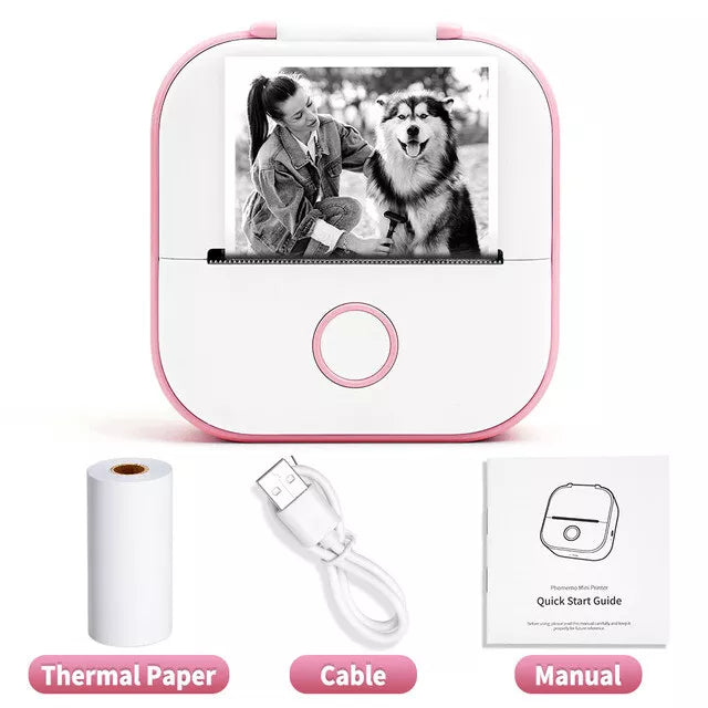 Mini Pocket Thermal Printer Bluetooth Wireless Photo Notes Inkless Sticker Paper