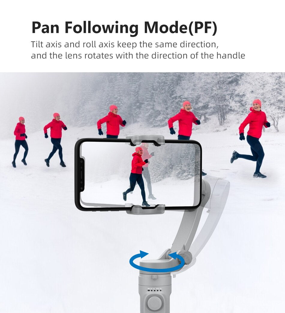 3-Axis Bluetooth Foldable Gimbal Anti-Shake Handheld Stabilizer Tripod For IPhone Android