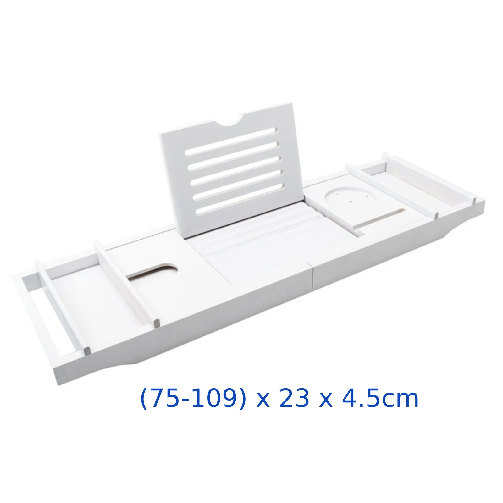 Bathtub Caddy Tray Bamboo Bath Table Expandable Wine Glass Holder Rack Support