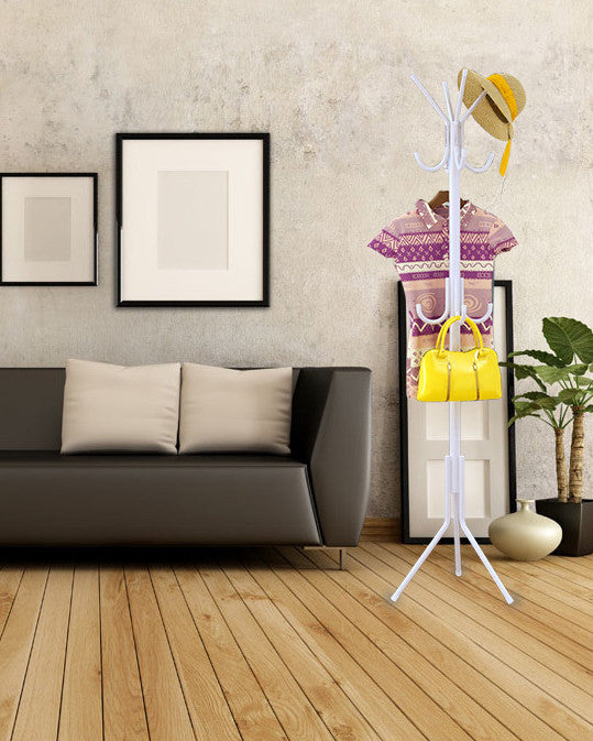 12 Hook 3-Tier Hat Coat Clothes Rack Umbrella Stand Tree Style Steel Hanger New