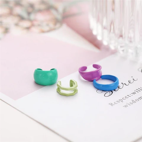 5 Pcs Colorful Resin Ear Cuff