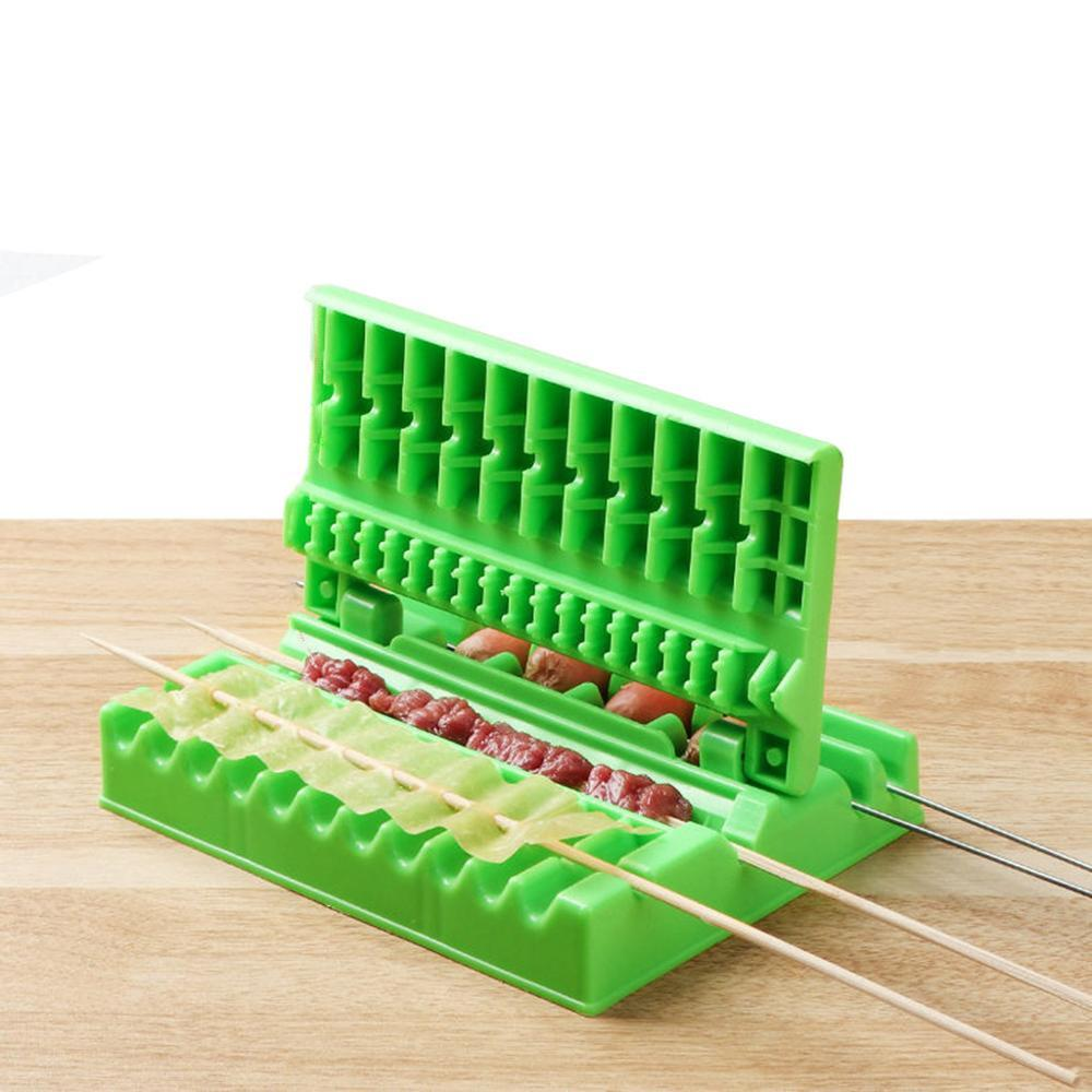 Barbecue Stringer Skewers Kebab Maker Box Outdoor BBQ Grill Kitchen Accessories