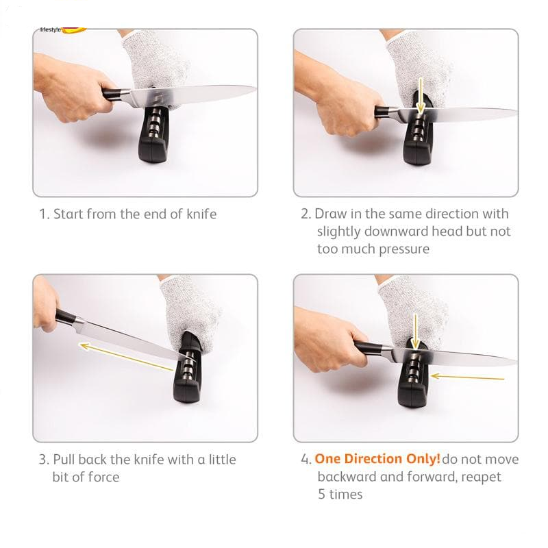 3 Stages Professional Knife Sharpener Manual Kitchen Knife Sharpening Tool For all Knives