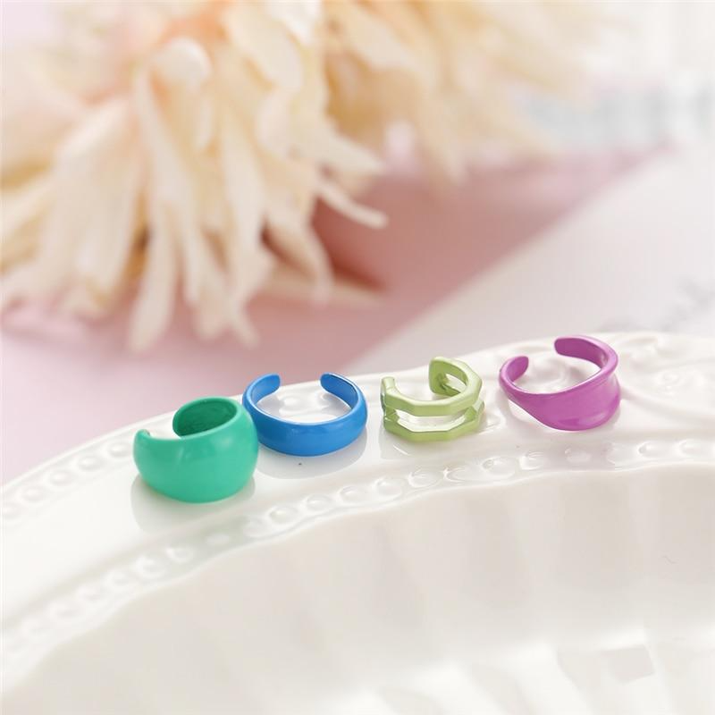 5 Pcs Colorful Resin Ear Cuff