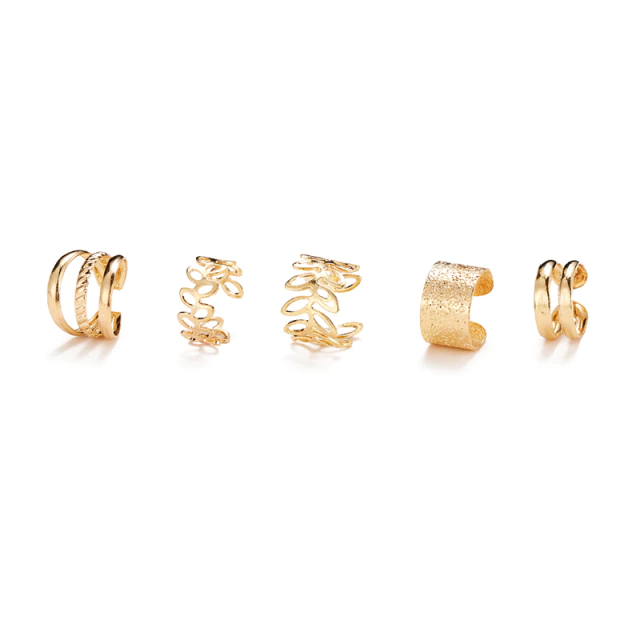5 Pcs Non-Piercing Clip On Earring Fancy Fashion Earring for Unpierced Ears