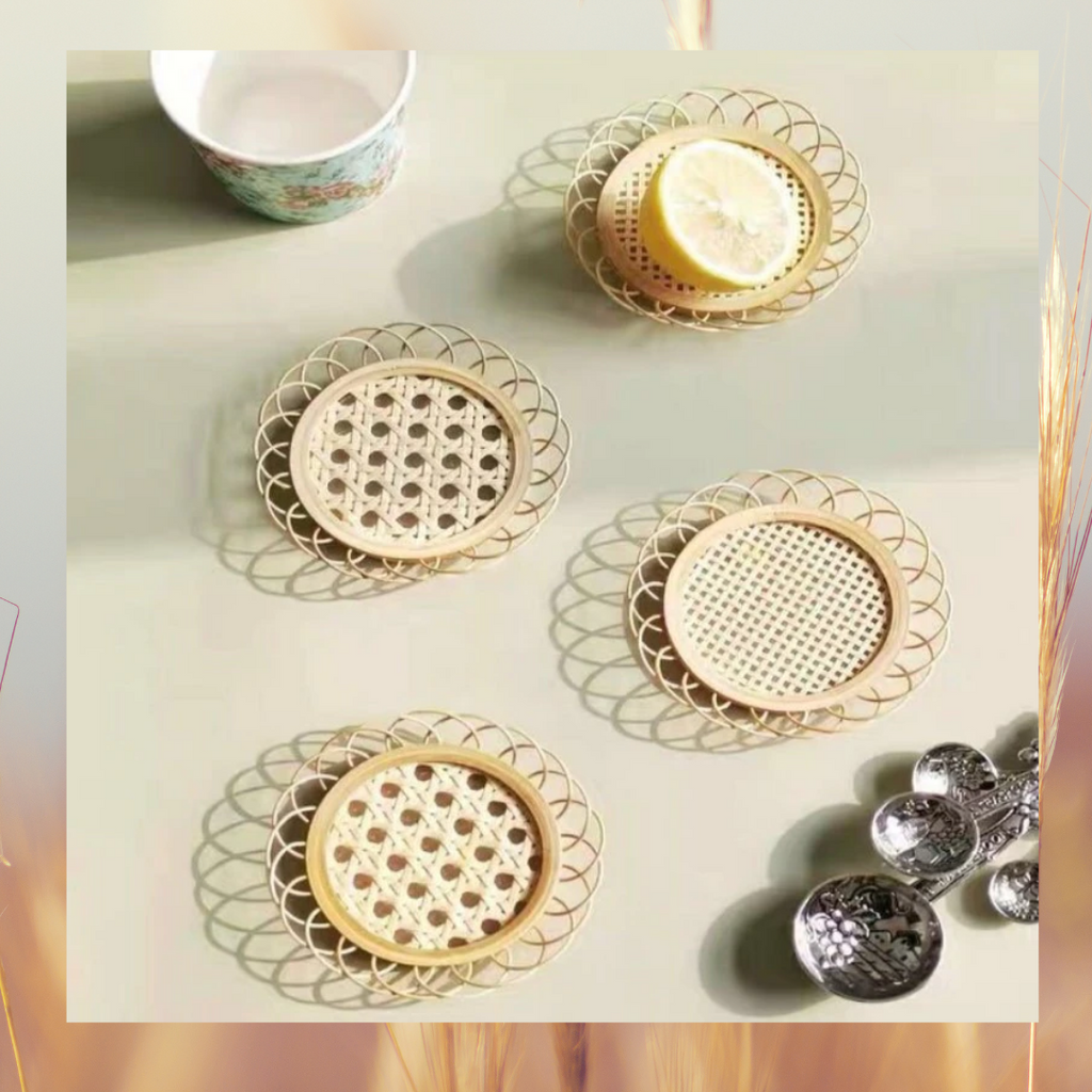 Simple Style Japanese Bamboo Woven Saucer