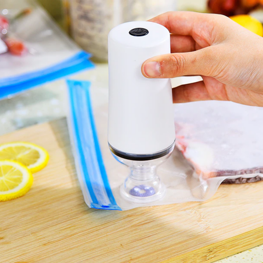 Portable Handheld Food Vacuum Sealer With 5 Vacuum Zipper Bags