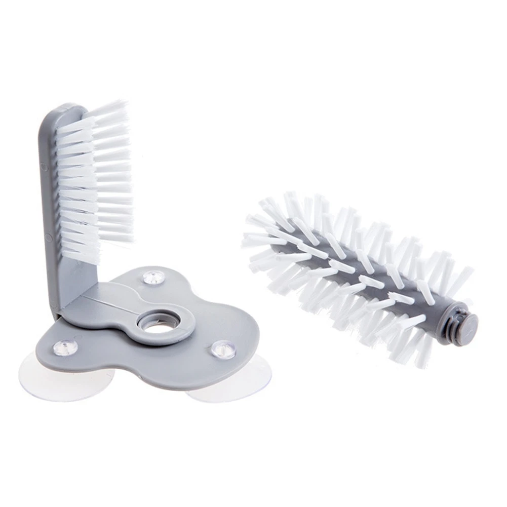 Suction Cup Mounted Double Scrubbing Cleaning Brush