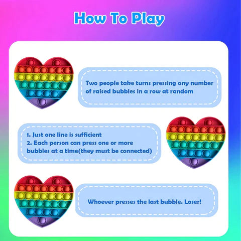 Hearts Pop Silicone Bubble Fidget Toy