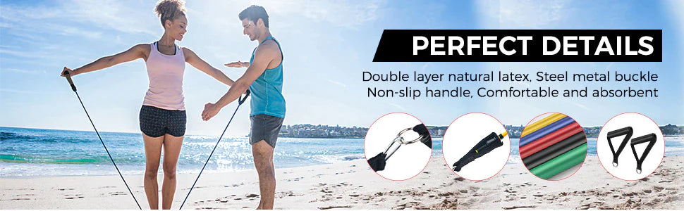11 Pcs Powertrain Resistance Band Set Home Door Gym Best Total Resistance Fitness Exercise Bands System Workout Kmart Bodylastics Rebel. Resistance bands with Handles