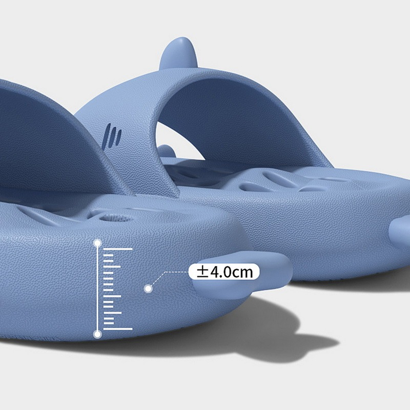 4CM Anti-Skid Outdoor and Indoor Shark Slippers Summer Soft Beach Slides for Man and Women