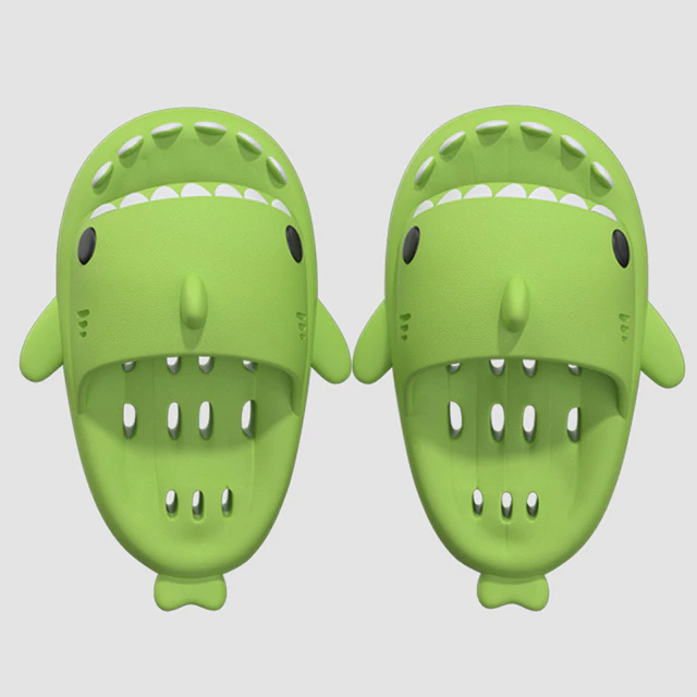 4CM Anti-Skid Cool Shark Hollow Slippers Summer Beach Slides Cute Couple Outdoor  Indoor Funny Slippers