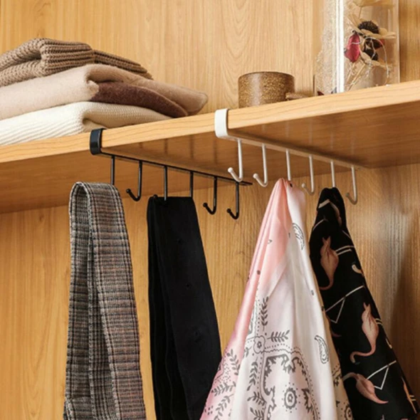 6 Hooks Hanging Kitchen Multi-Functional Organizer Kitchen Utensils Hanging Hooks
