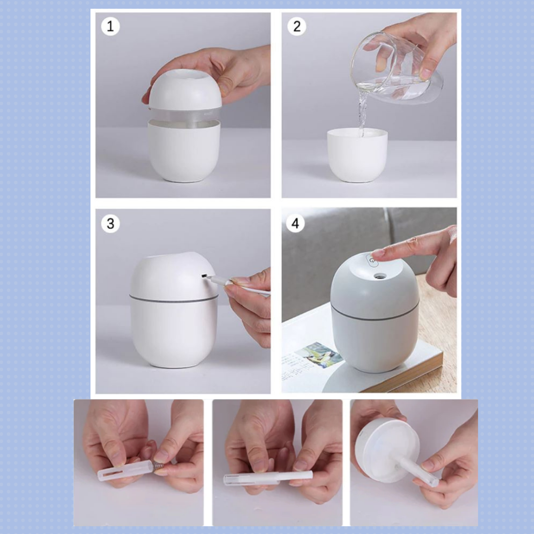 Ultrasonic Mini Air Humidifier & Oil Diffuser