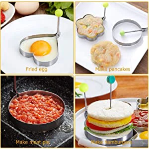 5 pcs Stainless Steel Fried Egg Shaper Pancake Omelette Mould Cooking Tools Kitchen Accessories