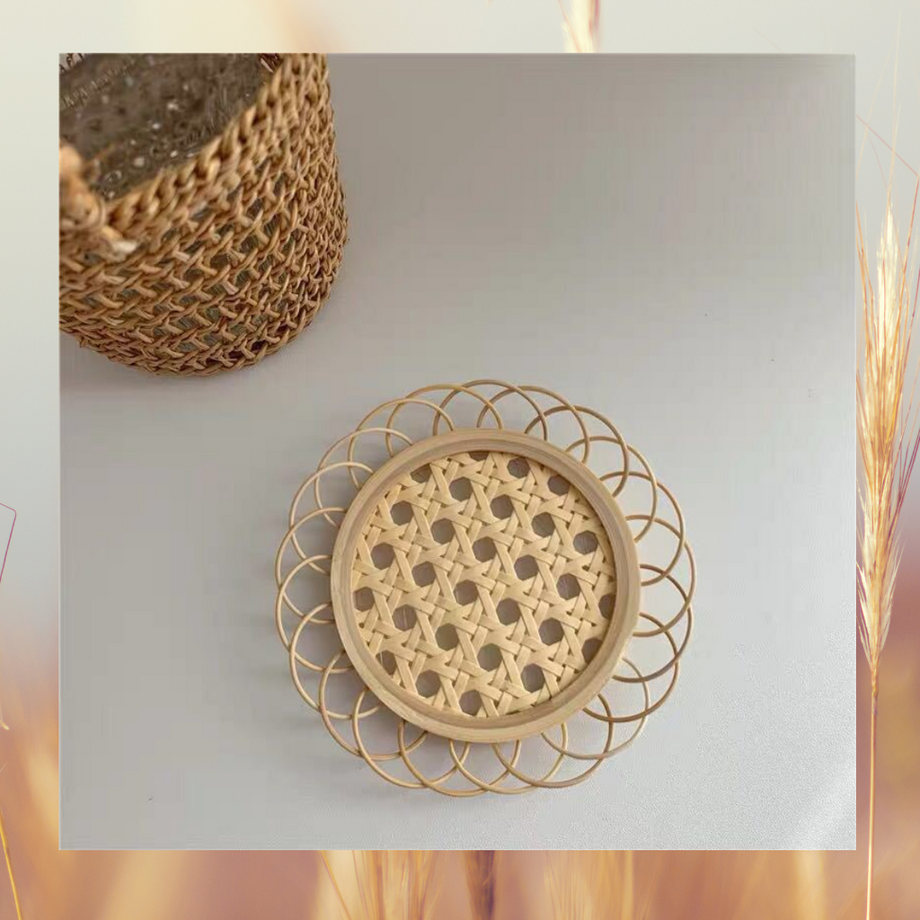 Simple Style Japanese Bamboo Woven Saucer