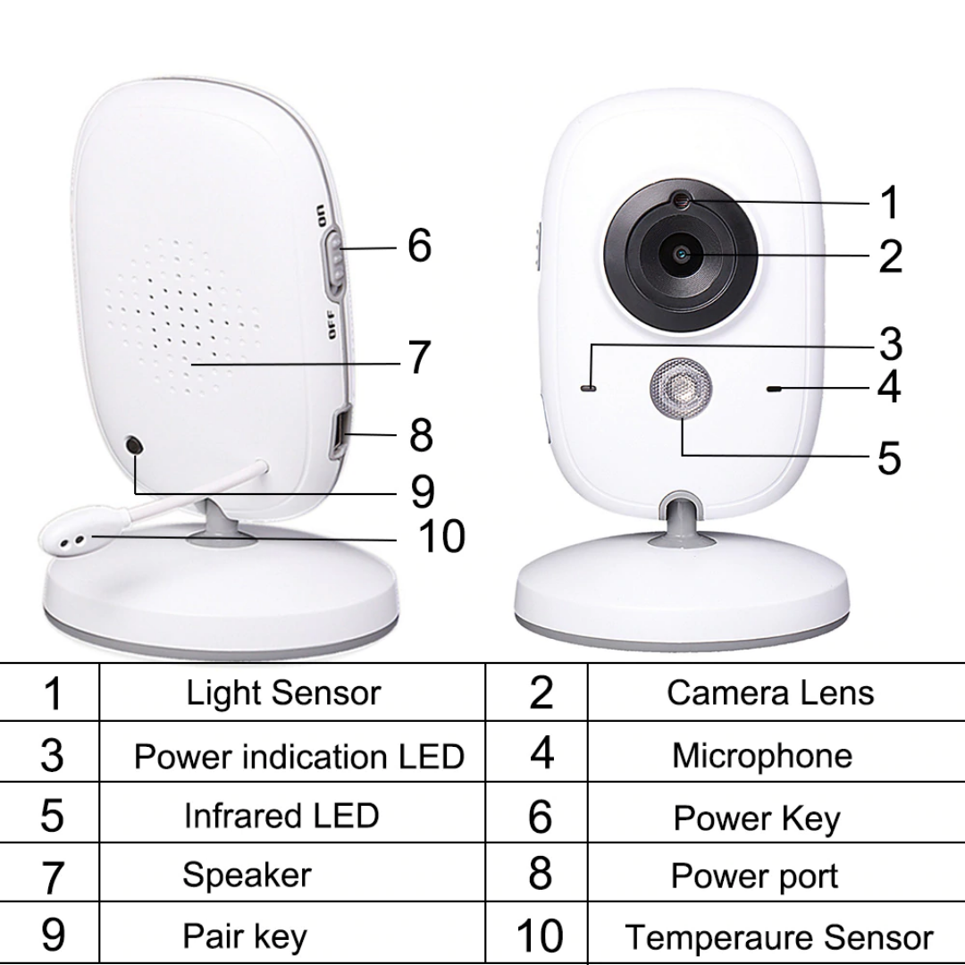 3.2 inch LCD 2 Way Audio IR Night Vision Baby Monitor