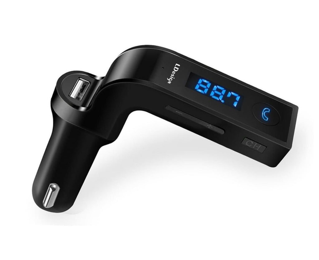 Hands-Free Bluetooth FM Transmitter Car Kit - BLACK