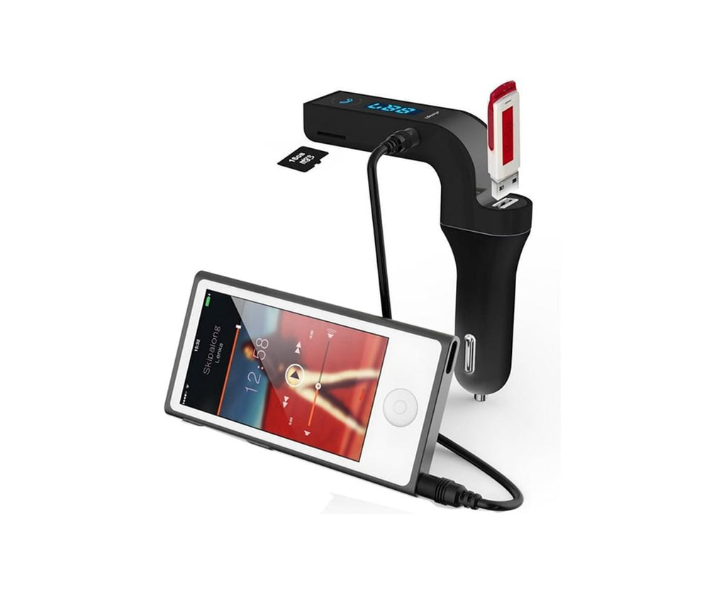 Hands-Free Bluetooth FM Transmitter Car Kit - BLACK