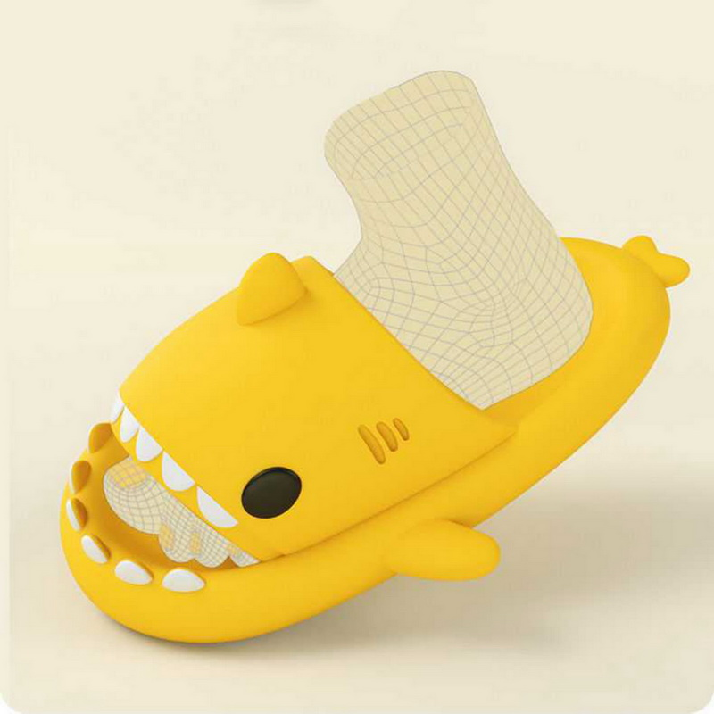 4CM Anti-Skid Cool Shark Hollow Slippers Summer Beach Slides Cute Couple Outdoor  Indoor Funny Slippers