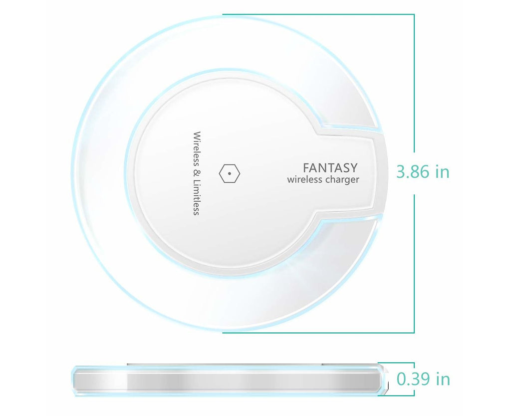 Wireless Charger Qi-Certified Portable Cordless Charging Stand Compatible All Qi-Enabled Devices -White