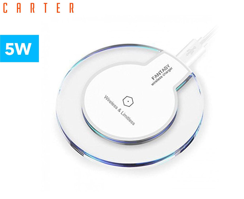 Wireless Charger Qi-Certified Portable Cordless Charging Stand Compatible All Qi-Enabled Devices -White