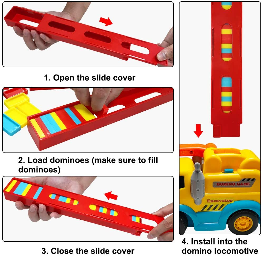 60/80 Pcs Automatic Domino Train Toy Set