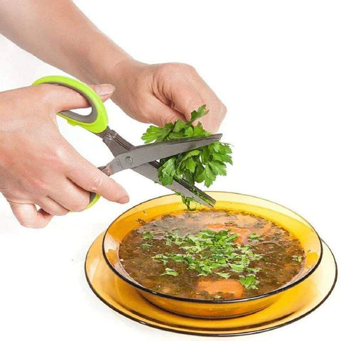 5 Layer Stainless Steel Multi-Blade Kitchen Cooking Tool Herb Scissors Kitchen Shears