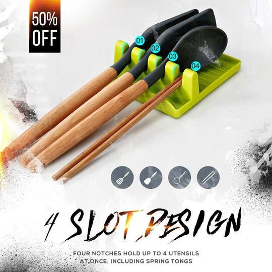 Non-slip Kitchen Utensil Rest with Drip Pad