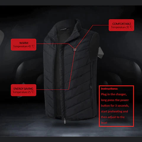 Men Autumn winter Smart heating Cotton Vest 9 area Heated V neck vest Women Outdoor Flexible Thermal Winter Warm Jacket M-7XL  smart heating vest battery isopho eventek yooson xiaomi graphene