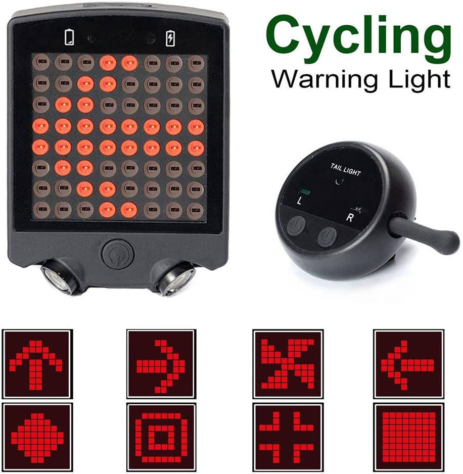 USB Rechargeable Bike Tail Light Smart Bicycle Turn Signal Lights