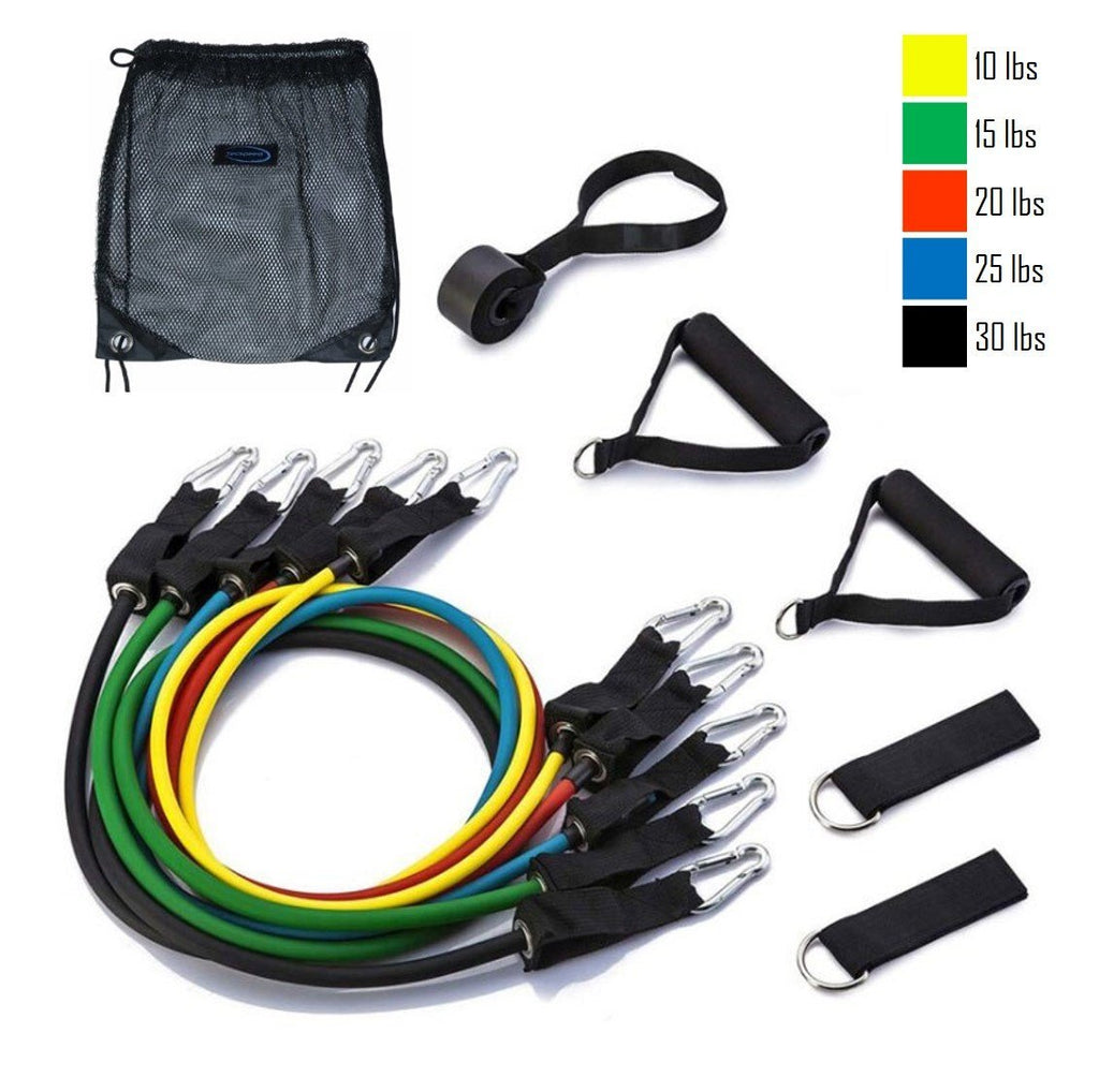 11Pcs Resistance Band Set For Home/Gym Workout