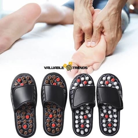 Acupressure Foot Massage Slippers Foot Reflexology Acupuncture Therapy Walk Stone Shoes Acupuncture Cobblestone Massager Sandal