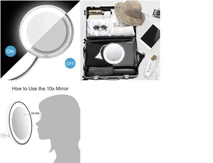 New 10x Magnifying LED Lighted Makeup Mirror
