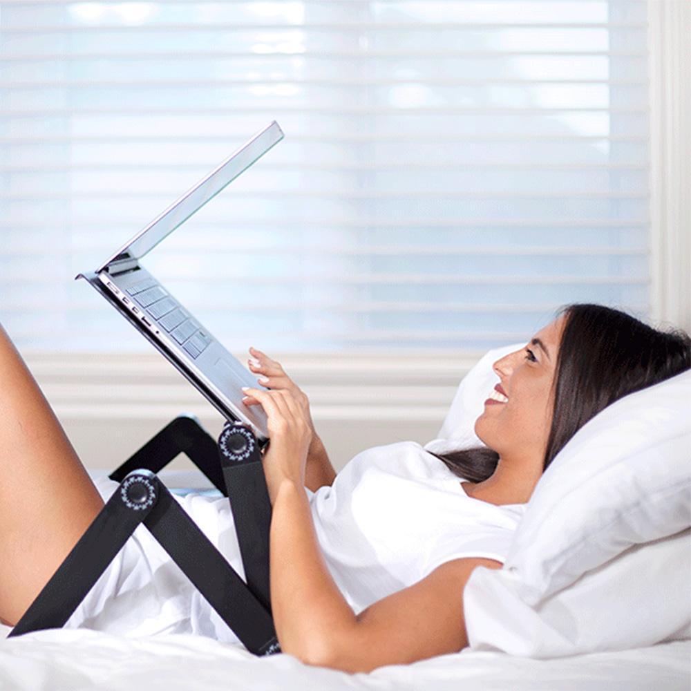 Laptop/Tablet Stand Angle/Height Adjustable Ergonomic Aluminum Desk Holder for MacBook Notebook Dell HP iPad Tab Under 17inch