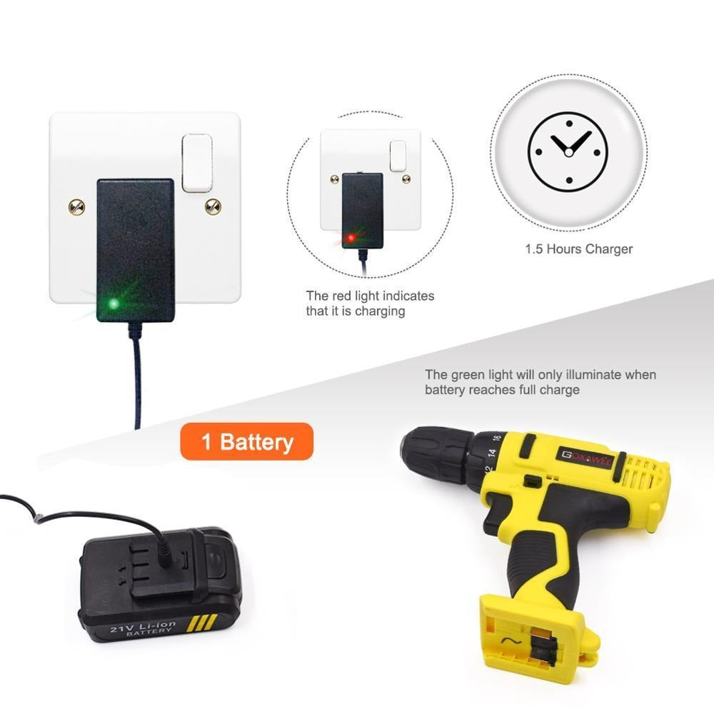 21V 3 in 1 Electric Cordless Hammer Drill New brushless Battery drill Cordless drill screwdriver battery Electric screwdriver Lithium battery Electric Tools