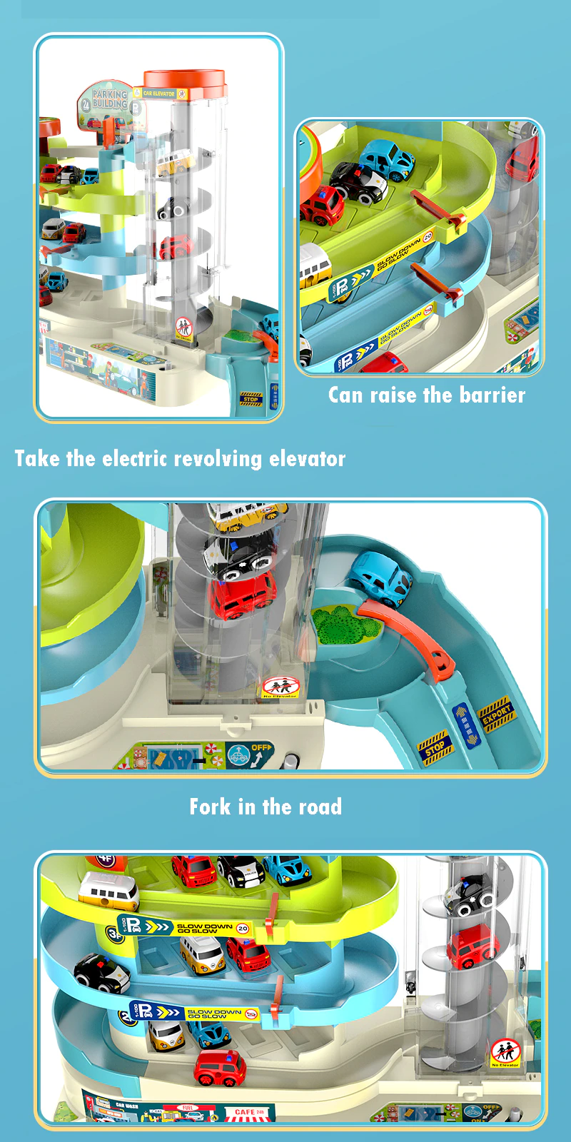 Toy Car Track Parking Building Playset