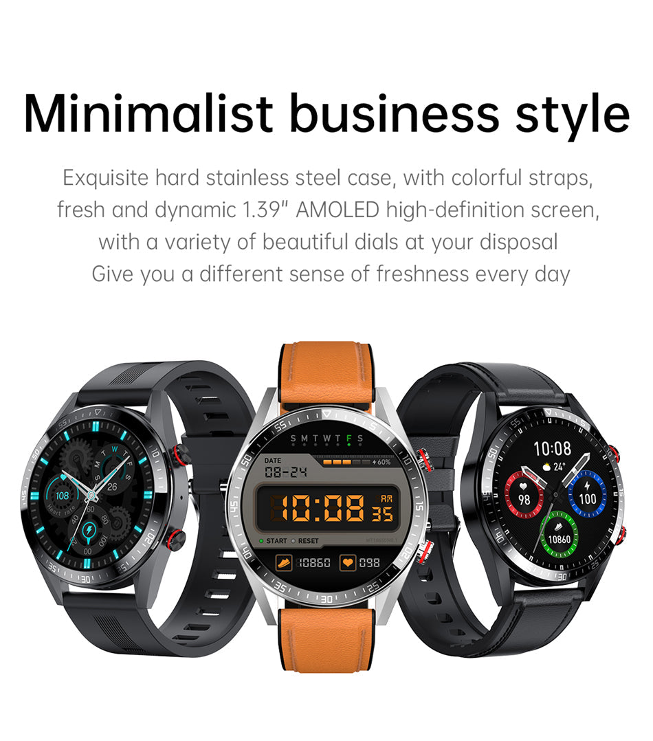 Smart Watch Amoled Display Bluetooth Call with Silicone Bracelet