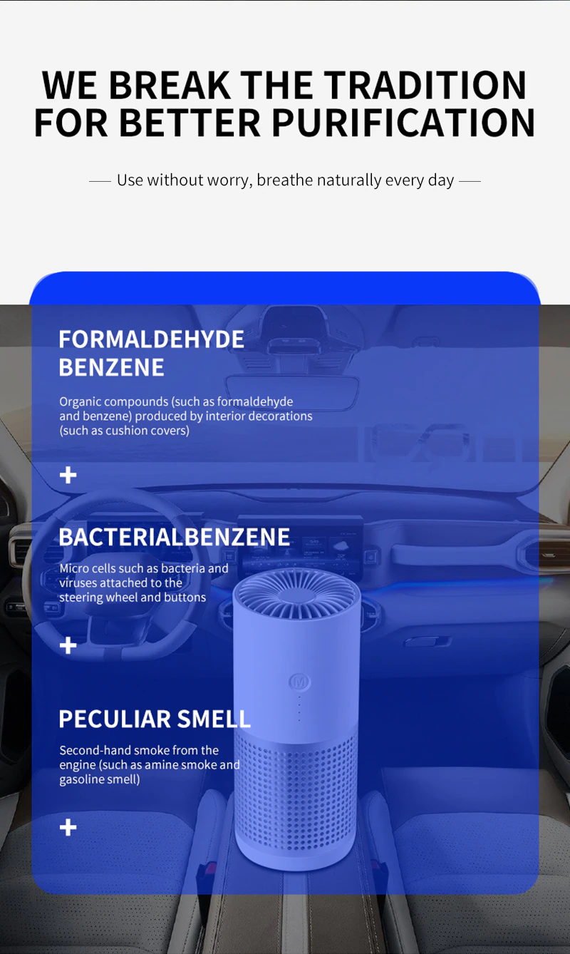 Portable Air Purifier Ozonizer HEPA Filters