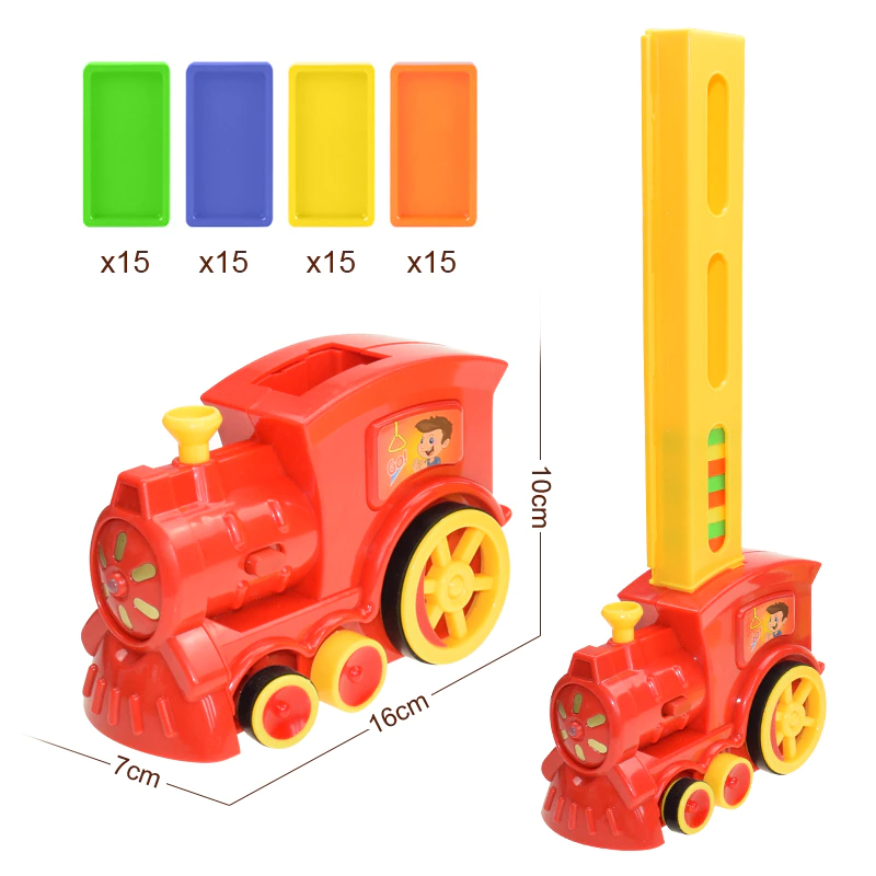 60/80 Pcs Automatic Domino Train Toy Set