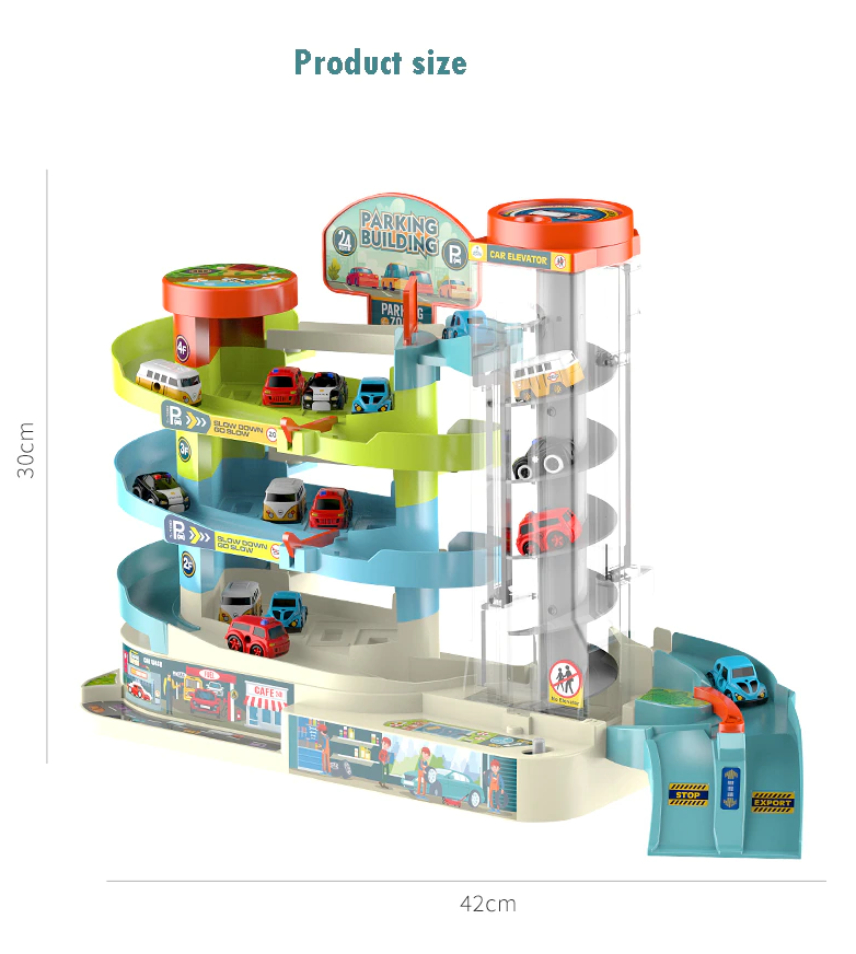 Toy Car Track Parking Building Playset