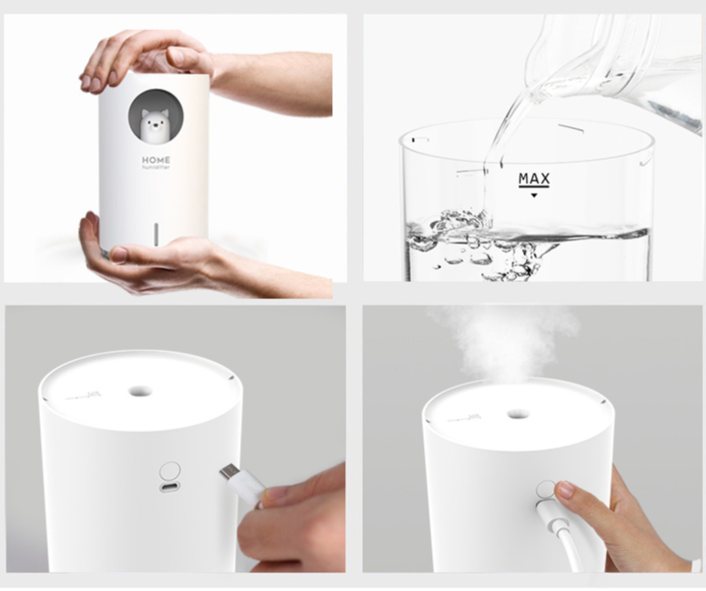 Bear LED Ultrasonic USB Air Humidifier