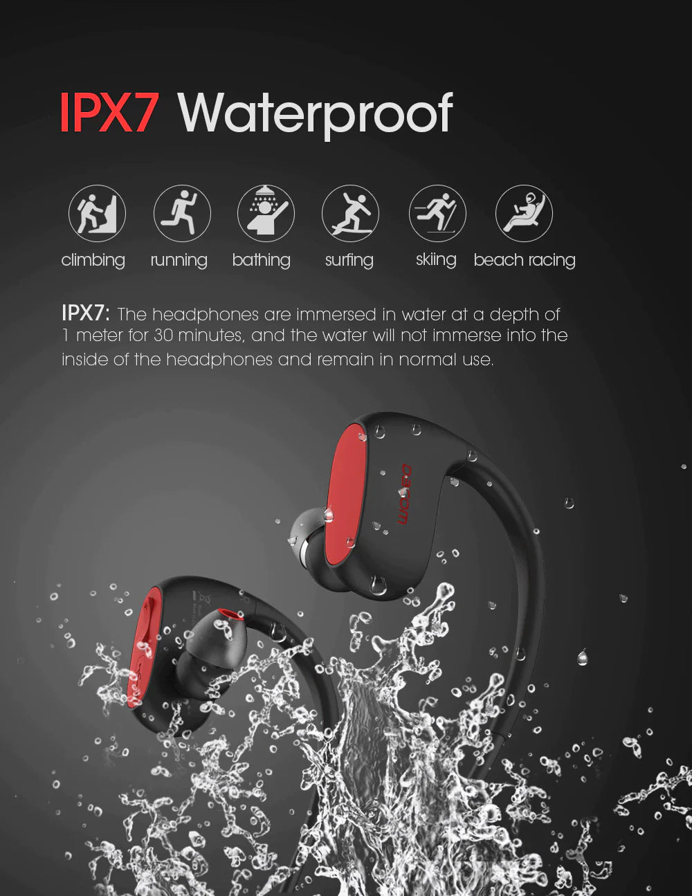 L05 Wireless Bluetooth Bass IPX7 Waterproof Earphone