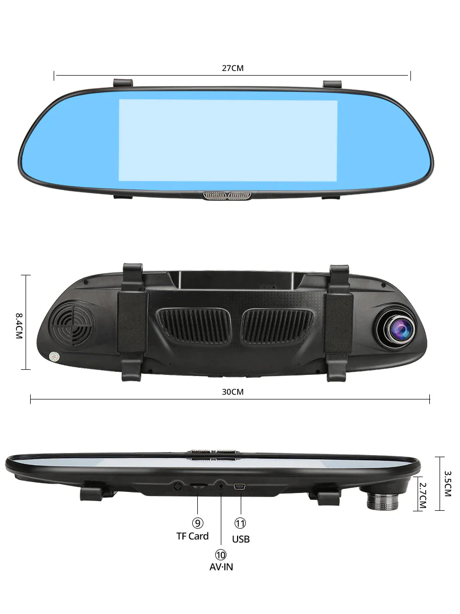 Full HD 1080P Car DashCam DVR Dual Lens