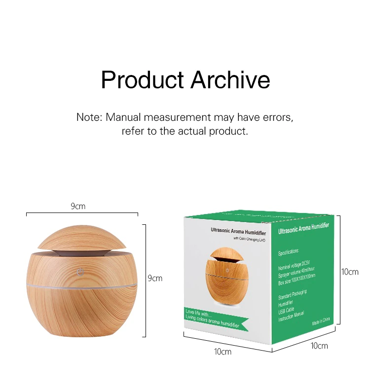 Ultrasonic Wooden Design Air Humidifier 130ML